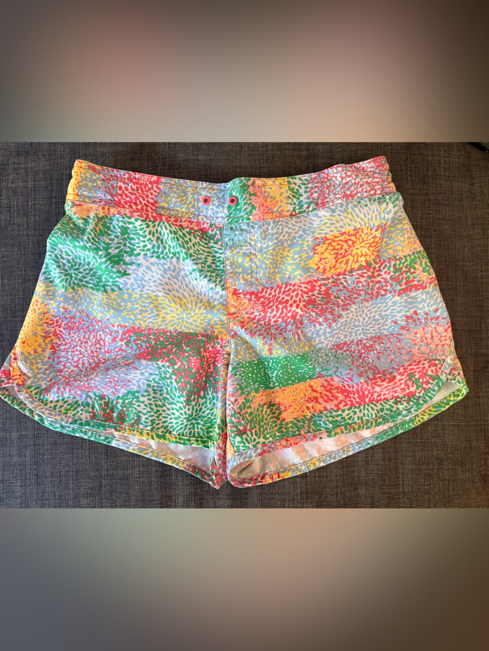 Columbia PFG Multicolor Floral-Pattern Athletic Shorts - Green, Pink, Blue